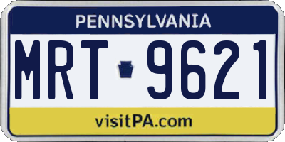 PA license plate MRT9621