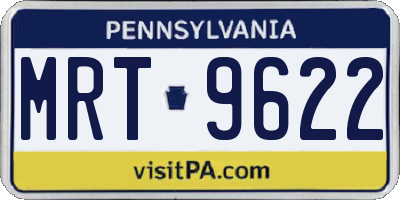 PA license plate MRT9622