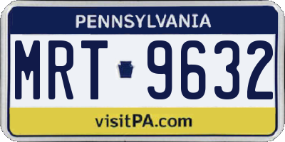 PA license plate MRT9632