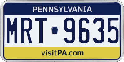 PA license plate MRT9635