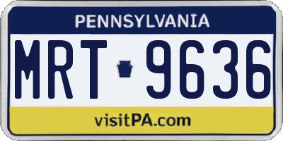 PA license plate MRT9636