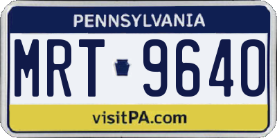 PA license plate MRT9640