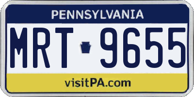 PA license plate MRT9655