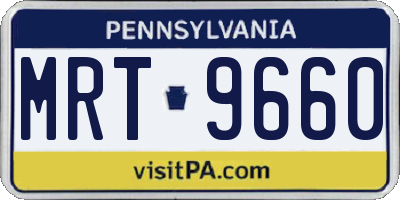PA license plate MRT9660