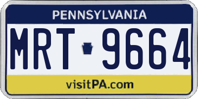 PA license plate MRT9664