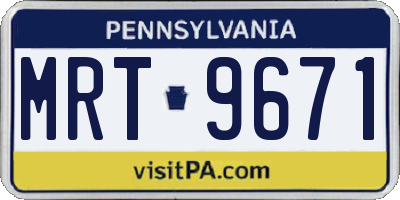 PA license plate MRT9671