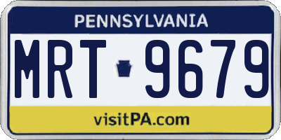 PA license plate MRT9679