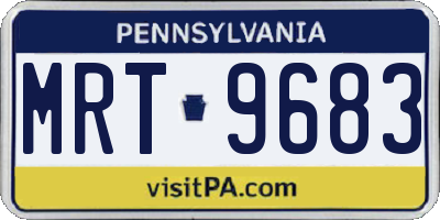 PA license plate MRT9683