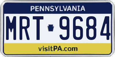PA license plate MRT9684
