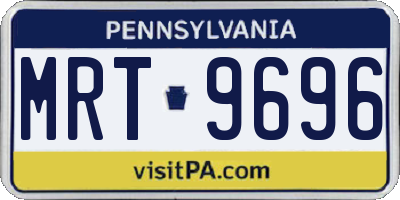 PA license plate MRT9696