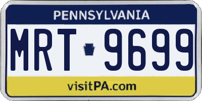 PA license plate MRT9699