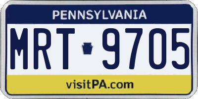 PA license plate MRT9705