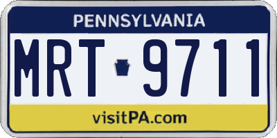 PA license plate MRT9711