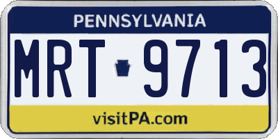 PA license plate MRT9713