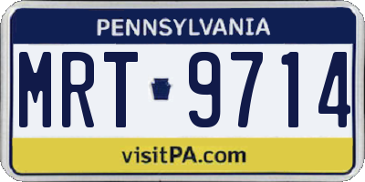 PA license plate MRT9714