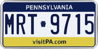 PA license plate MRT9715