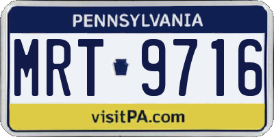 PA license plate MRT9716