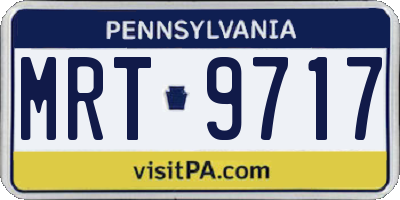 PA license plate MRT9717