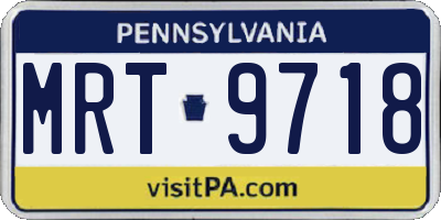 PA license plate MRT9718