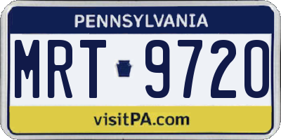 PA license plate MRT9720