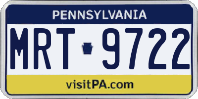 PA license plate MRT9722