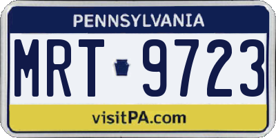 PA license plate MRT9723