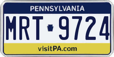 PA license plate MRT9724