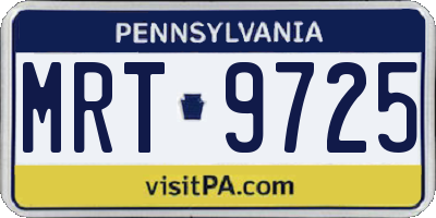 PA license plate MRT9725