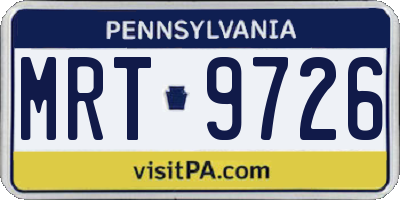 PA license plate MRT9726