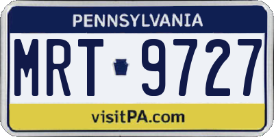 PA license plate MRT9727