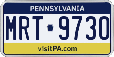 PA license plate MRT9730