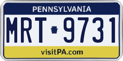 PA license plate MRT9731