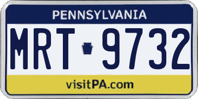 PA license plate MRT9732