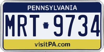 PA license plate MRT9734