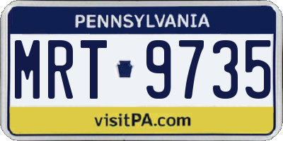 PA license plate MRT9735