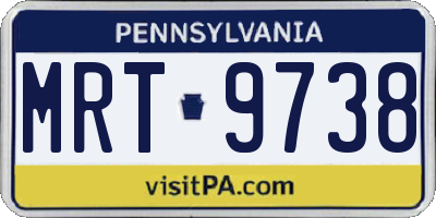 PA license plate MRT9738