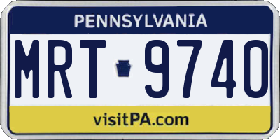 PA license plate MRT9740