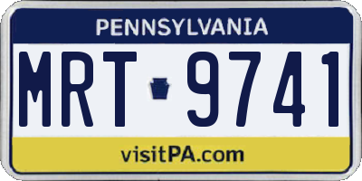 PA license plate MRT9741