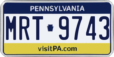 PA license plate MRT9743