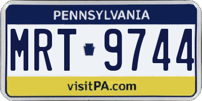 PA license plate MRT9744
