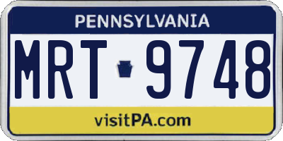 PA license plate MRT9748