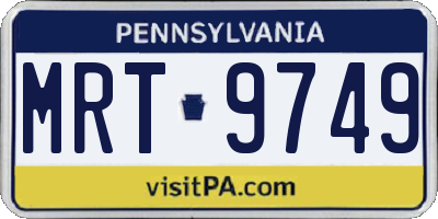 PA license plate MRT9749