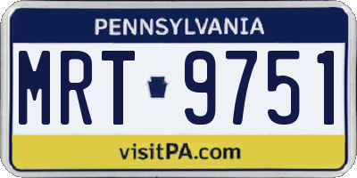PA license plate MRT9751