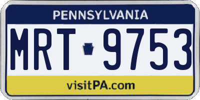PA license plate MRT9753