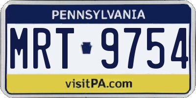 PA license plate MRT9754