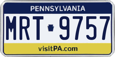 PA license plate MRT9757