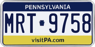 PA license plate MRT9758