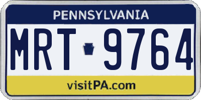 PA license plate MRT9764
