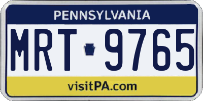 PA license plate MRT9765