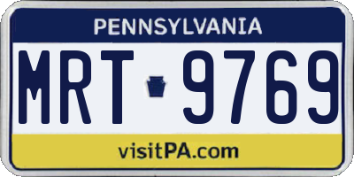 PA license plate MRT9769